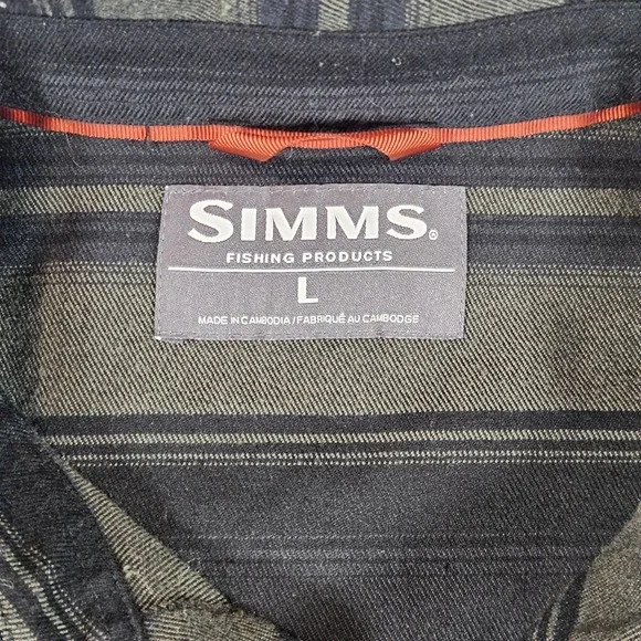 Simms Gallatin Flannel Shirt Mens L Pearl Snap Fishing Western Coastal Cowboy - Picture 4 of 7